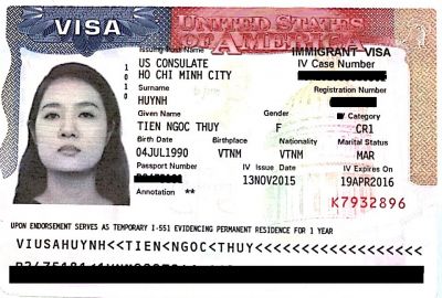 Visa bảo lãnh vợ chồng của chị Huỳnh Ngọc Thủy Tiên